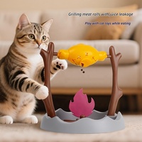 Jouet distributeur de friandises pour chat avec rôtissoire BBQ 360 °   Jouet interactif pour chat avec trou réglable et rotatif pour stimulation mentale