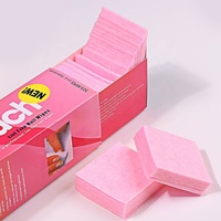 Vente en gros de 325 pièces de lingettes jetables non pelucheuses pour ongles, dissolvant de vernis à ongles en coton