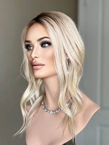 Kingdom 3x5 5x6 Blonde Balayage Mono Topper Raw European Hair Thin Lace Net Clip in <span class=keywords><strong>Postiche</strong></span> Toppers pour Femmes Perte de Cheveux - Product Image 4
