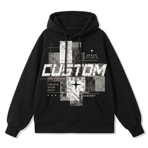 เสื้อฮู้ดดี้โอเวอร์ไซส์ผ้าฝ้ายเฟรนช์เทอร์รี่ 350gsm พิมพ์โลโก้ได้ตามต้องการ สำหรับทั้งชายและหญิง - Product Image 1