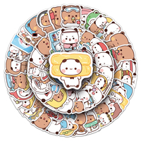 50 pièces, vente chaude en usine, autocollants mignons personnalisés de couple de dessins animés Yier et Bubu pour claviers et porte-clés