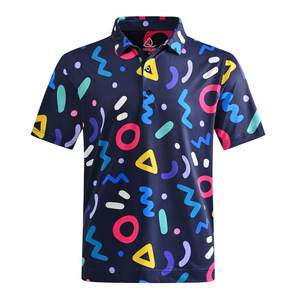 OEM Diseño de alta calidad Patrón de gran tamaño Imprimir 92% Poliéster 8% Spandex Hombres Activewear Golf Polo Shirt Logotipo personalizado - Product Image 5
