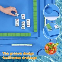 Table de Mahjong flottante Nova de luxe moderne pour 4 personnes, tapis intégré en EVA écologique et imperméable pour jeux de société et cartes, idéal pour les fêtes au bord de la piscine