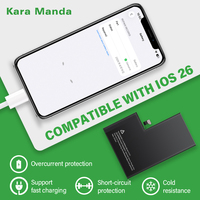 Baterai Ponsel Asli Kara Manda OEM Baru 0 Cycle IOS26 Diagnostik untuk Baterai iPhone Asli untuk Baterai iPhone 12-15ProMax