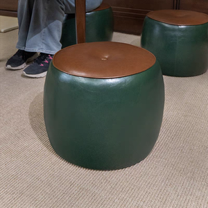 Meubles de salon enfants sac souple <span class=keywords><strong>en</strong></span> cuir gros repose-pieds chaussure d'entrée tabourets ronds et poufs porte <span class=keywords><strong>en</strong></span> <span class=keywords><strong>bois</strong></span> massif petit <span class=keywords><strong>tabouret</strong></span> <span class=keywords><strong>bas</strong></span> - Product Image 3