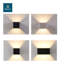 Lámpara de Pared para Exteriores, Moderna, de Aluminio, con Doble Temperatura de Color, IP65 Impermeable, CRI80, 3 Años de Garantía, para Decoración de Jardín