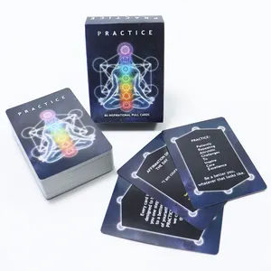 Impresión personalizada adulto auto gratitud espiritual afirmación tarjetas impresas diaria positiva práctica púrpura afirmación tarjetas cubierta