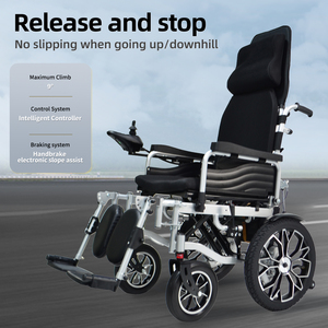 <span class=keywords><strong>Fauteuil</strong></span> roulant <span class=keywords><strong>électrique</strong></span> inclinable à dossier haut pour extérieur, cadre en fer - Batterie au plomb-acide, mobilité stable - Product Image 4