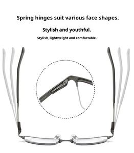 Lunettes <span class=keywords><strong>de</strong></span> lecture carrées blanches unisexe, verres photochromiques multifocaux transparents anti-lumière bleue, personnalisables, vente en gros d'usine - Product Image 5