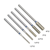 Fraise à ongles diamantée cylindrique 5.0*10 mm pour manucure, élimination du vernis de base et lissage des ongles naturels