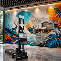 Impresora de Pared 3D, Máquina de Impresión Mural Vertical con Rueda, Impresora UV 3D para Paredes, Apta para Impresión en Interiores y Exteriores