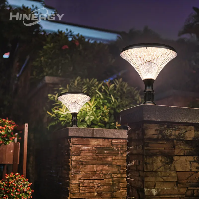 옥외 태양 led 램프 방수 장식적인 점화 정원을 위한 큰 태양 기둥 문 포스트 모자 빛