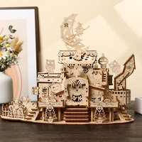 Puzzle 3D en bois en gros, modèle de maison hantée d'Halloween, kit de bricolage 3D en bois pour adultes, kit d'artisanat de construction effrayant