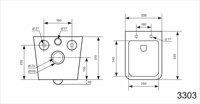 AIDI Style européen Salle de bain moderne UF Housse de siège sans rebord Carré Toilette suspendue au mur