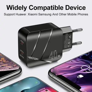 Wholesale 40W Fast Charging Mobile Phone <b>Adapter</b> USB <b>Type</b> <b>C</b> Wall Power Charger for Phone With Box - Product Image 3