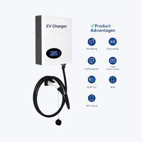 Nueva Estación de Carga para Vehículos Eléctricos de Corriente Continua (CC) Comercial CCS2, Montada en Pared, 7-20-30-40 kW, Clasificación IP54, Pantalla Táctil de 4.3'', Ethernet/WiFi