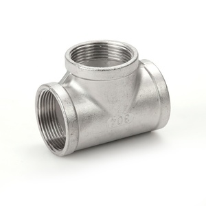 304/316L фитинги для труб из нержавеющей стали Трехходовой коннектор Внутренний провод с круглой головкой для водопровода фитинги - Product Image 1
