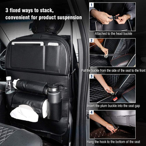 Organizador Universal de Asiento Trasero de Coche Plegable de Cuero con Más de 12 Compartimentos y Caja de Almacenamiento - Product Image 3