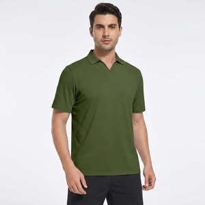 เสื้อโปโลผู้ชายคอวี แขนสั้น ผ้าฝ้าย สไตล์ลำลอง รุ่นใหม่ ปี 2026 - Product Image 1
