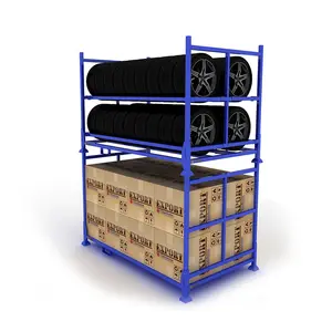 Agile Customized Powder Coating Heavy Duty Metal Steel Truck Industrial Stacking Tire Storage Rack