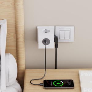 ฟังก์ชั่นชาร์จเร็ว PD25W ปลั๊กชาร์จแบบติดผนังพร้อมพอร์ต USB ปลั๊กไฟแบบหลายช่อง สายเคเบิลแบบหลายหัวปลั๊ก มาตรฐาน EU - Product Image 5
