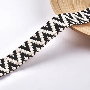 Custom 38mm high quality woven strap for bags chevron cotton jacquard webbing belt for clothing