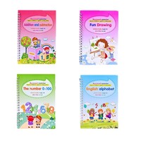 Cahier de pratique d'écriture rainuré pour enfants – Anglais, éducation précoce, dessin amusant, cahier d'exercices
