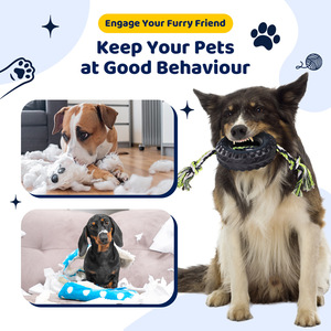 Jouet à mâcher interactif pour chien avec <span class=keywords><strong>pneu</strong></span> en caoutchouc et corde de tirage, pour chiens de taille moyenne à grande, mâcheurs agressifs, jouet indestructible pour chien - Product Image 3