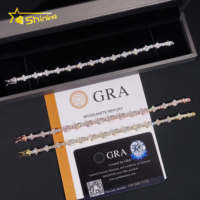 Plata de Ley 925, entrega rápida, collar de tenis cruzado, pulsera, probador de diamantes, cadena de tenis de moissanita VVS certificada GRA