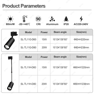 <span class=keywords><strong>Spot</strong></span> LED sur <span class=keywords><strong>rail</strong></span> en aluminium 220V 10W/15W <span class=keywords><strong>avec</strong></span> tige de suspension réglable pour éclairage sur <span class=keywords><strong>rail</strong></span> domestique et commercial - Product Image 3