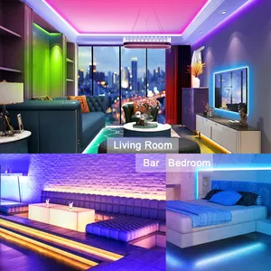 Tira de luces <span class=keywords><strong>LED</strong></span> <span class=keywords><strong>WiFi</strong></span> inteligente que cambia de Color, iluminación para el hogar y decoraciones navideñas para exteriores, 5050 Solar Sensor, modo de Control de voz - Product Image 2