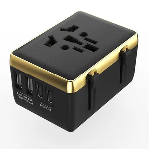 electrical supplies universal travel adapter 2TYPE-C output travel adapter worldwide 2USB output plugs & sockets