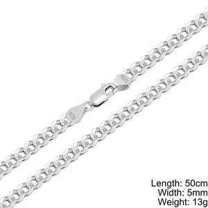 Fijne 925 zilveren Cubaanse ketting voor heren armband ketting sieraden maken permanente sieraden groothandel Italië ketting collier - Product Image 2