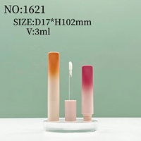 Tube de gloss à lèvres vide givré mat de 3 ml avec logo personnalisé, vente en gros, emballage cosmétique en tube cylindrique pour marque de beauté