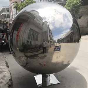 Esfera de espejo de acero inoxidable, escultura de globo grande, fabricante