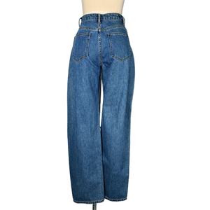 Pantalones Largos de Cintura Alta para Mujer, Diseño Personalizado de Fábrica, Cómodos, con Contraste de Color, Vaqueros Casuales de Mezclilla - Product Image 5