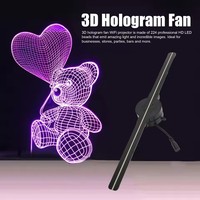 Projecteur publicitaire 3D Wifi, Lampe holographique LED, Lecteur d'affichage publicitaire à distance, Ventilateur projecteur holographique, Lumière de logo