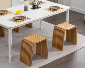 Eco-Friendly Durable Modern Leisure Waterproof Lacquer Finish Bamboo Wardrobe Chair <strong>Bathroom</strong> Shower Bench Hallway <strong>Stool</strong> Living - Product Image 1