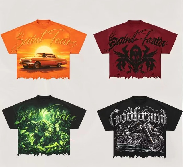 Vintage Graphic Print Oversized T-Shirt Retro Streetwear Gothic Letter & Artwork Short Sleeve Tee