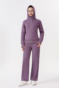2 Piece Hoodie Set Women Winter Heavyweight Warm Slim fit Hooded Sweatshirt and Pants Tracksuit Outdoor Sports Suit - Product Image 2