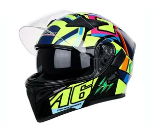 ABS高品质全脸翻转模块化摩托车头盔，双镜头圆点认可