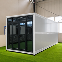 Bâtiment de bureau préfabriqué en acier pliable de 20 pieds et 40 pieds, conteneur durable avec balcon, pour bureau, école, salle de bain