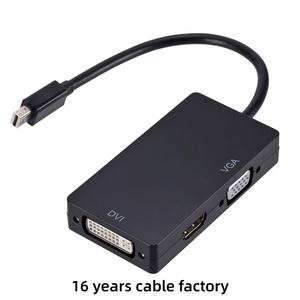 Câble adaptateur DFX Mini DP vers DVI VGA HDTV <span class=keywords><strong>3</strong></span> en 1 pour MacBook Surface iPad Pro iMac PC Ordinateur portable Moniteur Projecteur <span class=keywords><strong>TV</strong></span> Affichage - Product Image 2