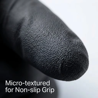 Gants en nitrile noirs en gros, sans poudre, texturés, résistants aux produits chimiques, pour tatouage, salon de beauté, manucure, coiffure et nail art