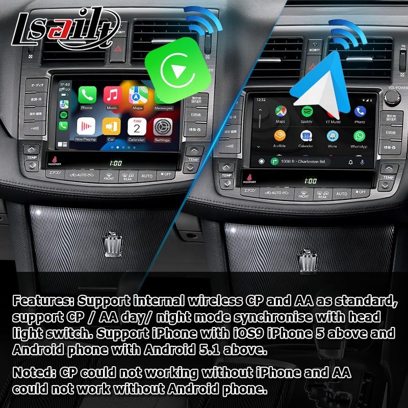 LSAILT ワイヤレス Carplay Android Auto インターフェースボックス