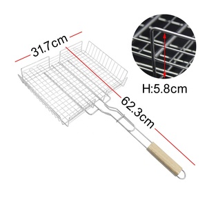 Gran oferta, cesta para parrilla <span class=keywords><strong>de</strong></span> comida <span class=keywords><strong>de</strong></span> <span class=keywords><strong>carne</strong></span> <span class=keywords><strong>de</strong></span> madera y hierro, tamaño personalizable, juego <span class=keywords><strong>de</strong></span> herramientas para barbacoa resistente al calor para parrillas <span class=keywords><strong>de</strong></span> carbón para acampar - Product Image 2