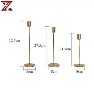 Hiện Đại Vàng Đen Thường Vụ Candle Holders Kim Loại Sắt Stick Candle Holders Đối Với Bảng Trang Trí