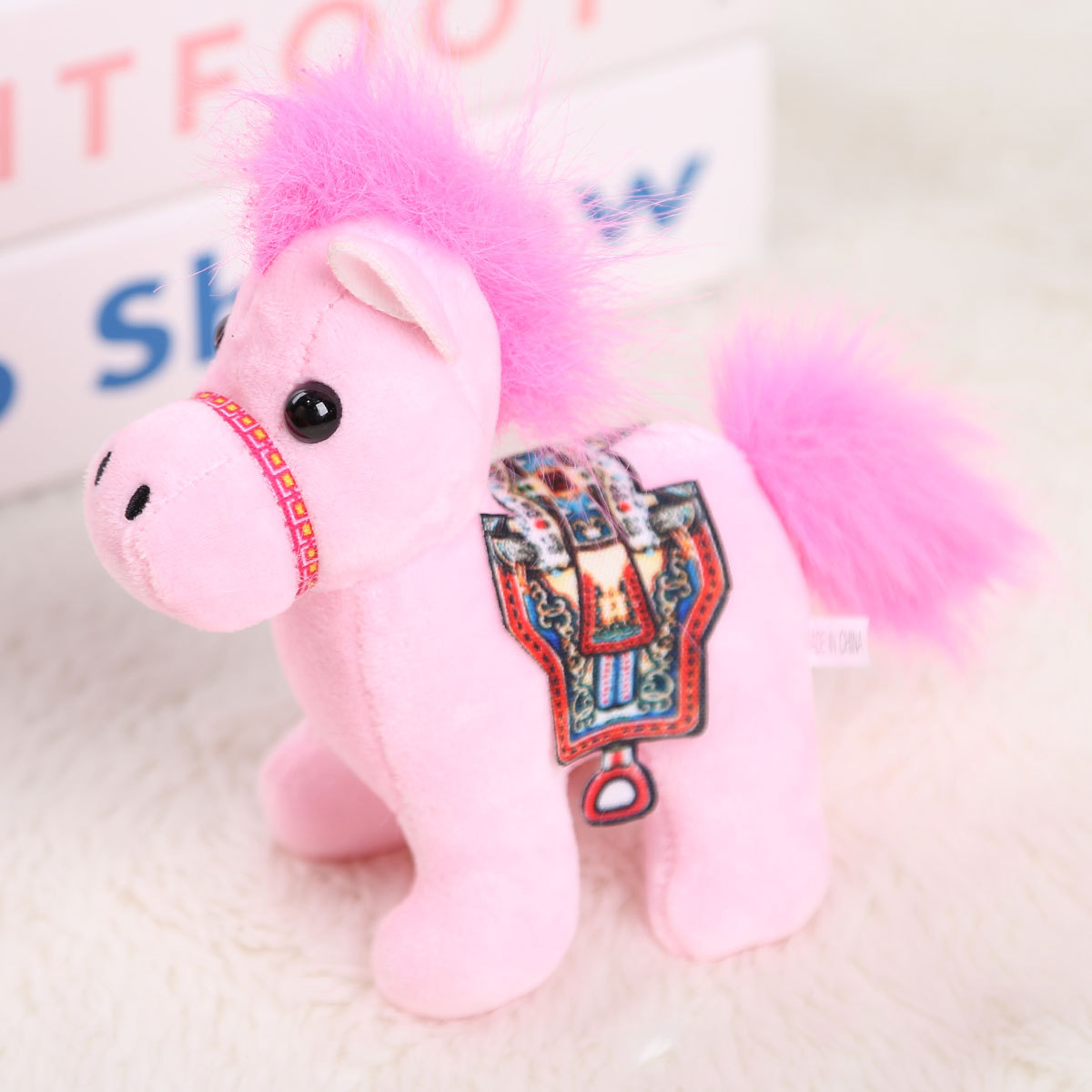 Puledro Pony con Sella da 10 cm - Rosa