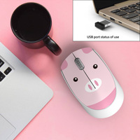 Nouvelle souris optique sans fil ultra-mince de conception coréenne 2,4 GHz, souris d'ordinateur mignonne de dessin animé