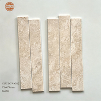 Carreaux de porcelaine décoratifs longs de type métro, aspect pierre, faits à la main, 75x479mm, pour murs commerciaux et résidentiels